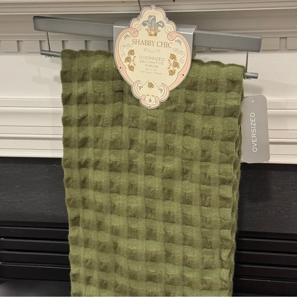 SHABBY CHIC | Oversized Decorative Olive/ Green THROW